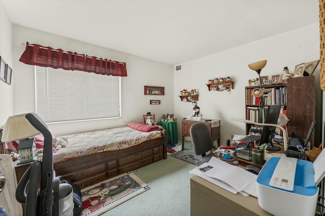 bedroom with carpet