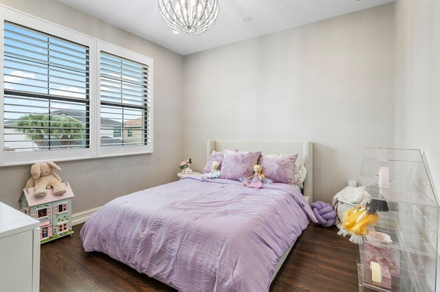 bedroom featuring dark wood-type flooring