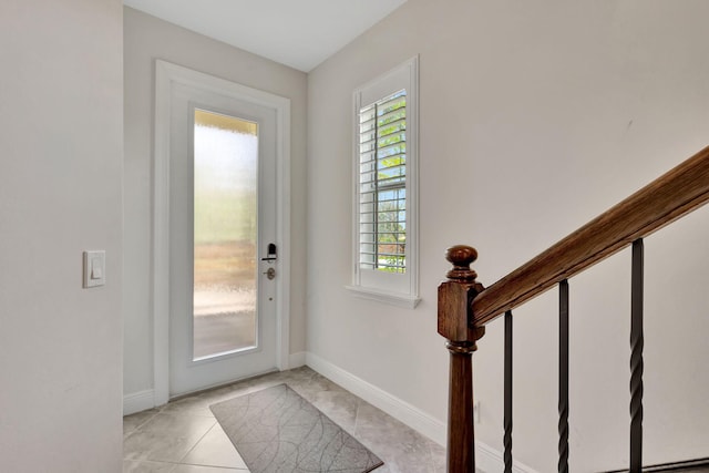 view of tiled entrance foyer