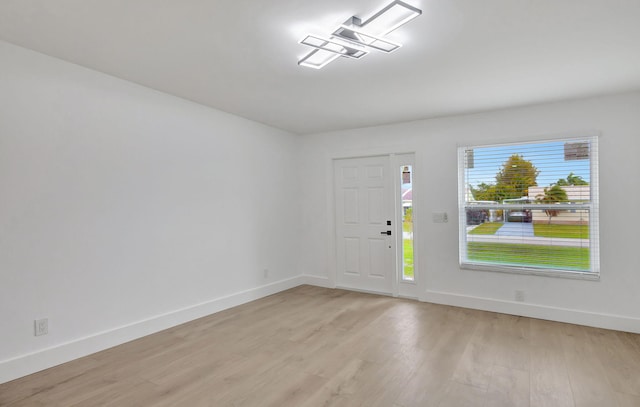 entryway with a healthy amount of sunlight and light wood-type flooring