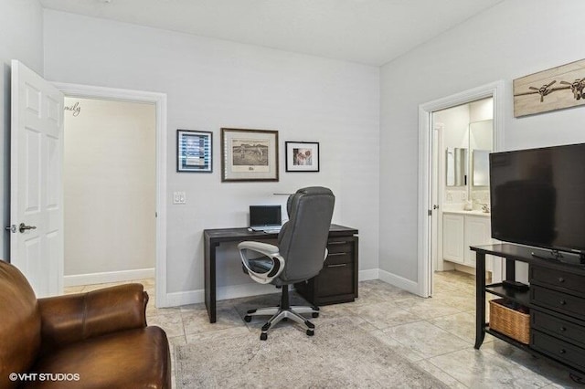 office featuring light tile patterned floors