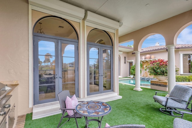 exterior space with french doors