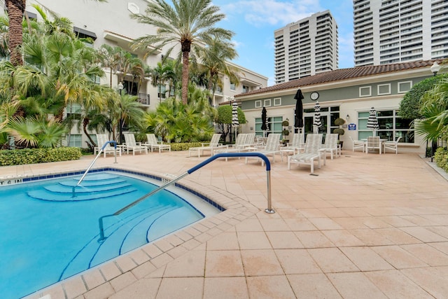 view of pool with a patio