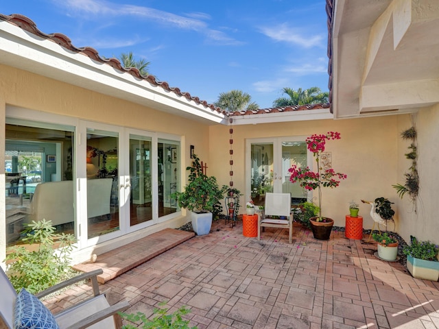 view of patio / terrace featuring french doors