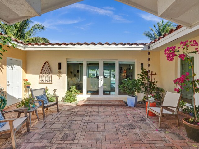 view of patio with french doors