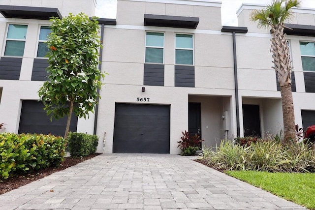 view of property featuring a garage