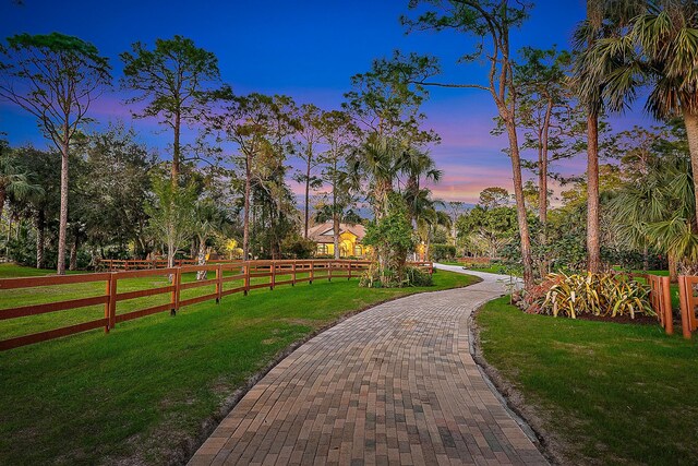 view of home's community featuring a yard