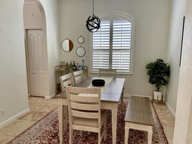 dining room with plenty of natural light