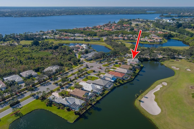 1401 SE Glencoe Ct, Port Saint Lucie, FL 34952 - birds eye view of property with a water view, golf course view, and a residential view
