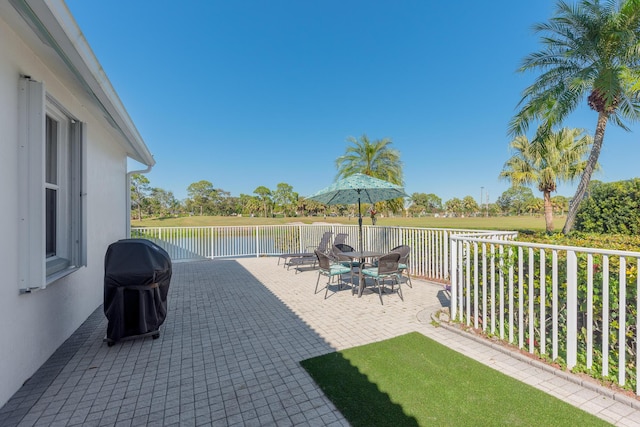 1401 SE Glencoe Ct, Port Saint Lucie, FL 34952 - view of patio / terrace with a water view and grilling area