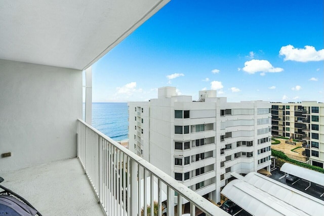 balcony with a water view