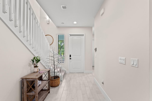 interior space featuring light wood-type flooring