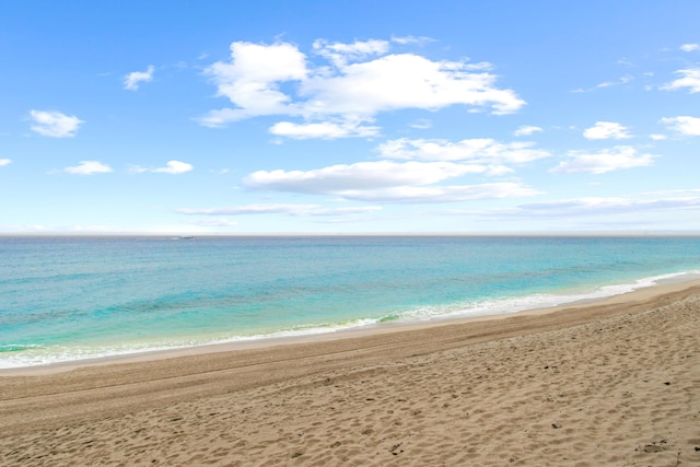 property view of water featuring a view of the beach