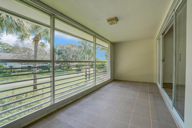 view of unfurnished sunroom