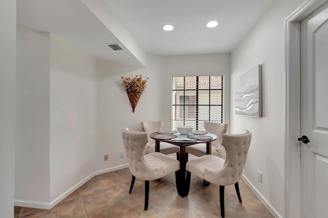 view of tiled dining area