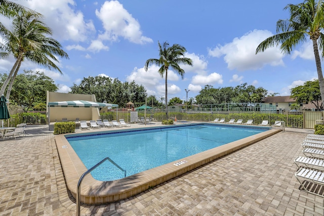 view of pool featuring a patio