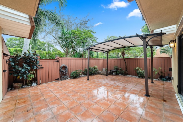 view of patio / terrace featuring a pergola