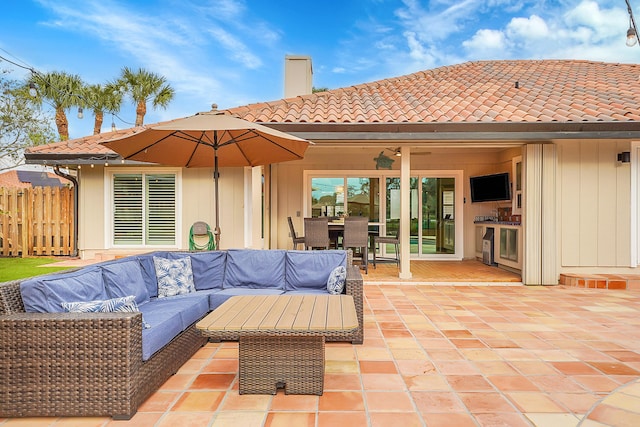 view of patio with an outdoor hangout area