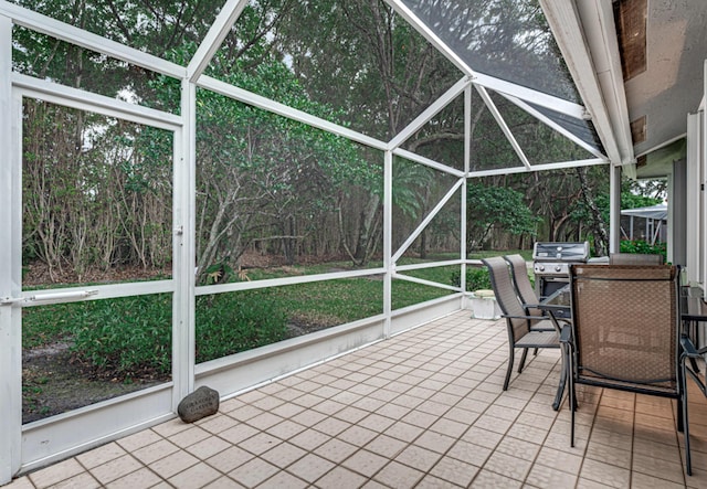 view of unfurnished sunroom