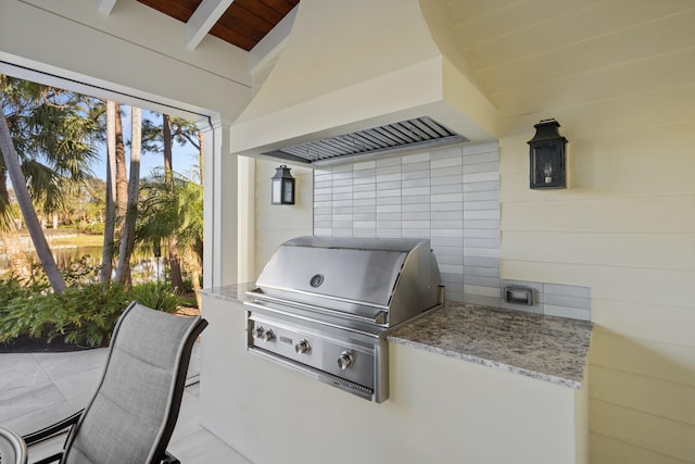 view of patio / terrace with a grill and exterior kitchen