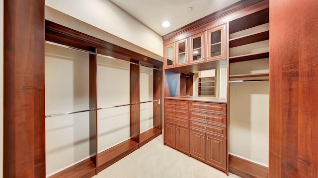 spacious closet with wood finished floors