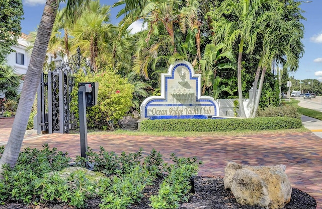 view of community sign