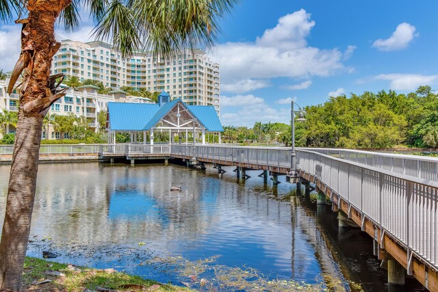 exterior space featuring a water view