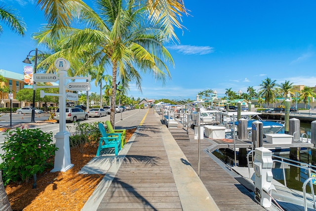 view of dock area