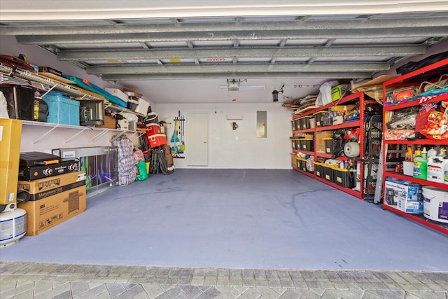 garage with electric panel