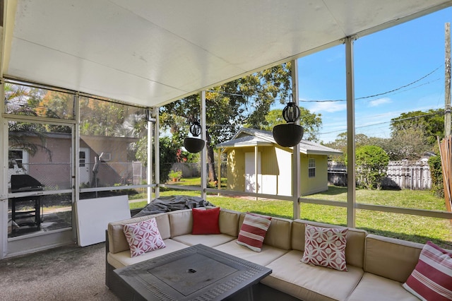 view of sunroom