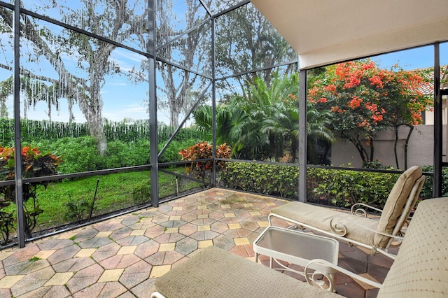 view of unfurnished sunroom