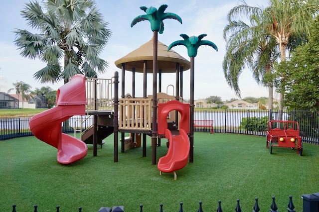 view of play area with a lawn