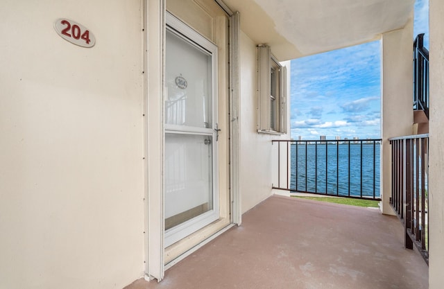 balcony with a water view