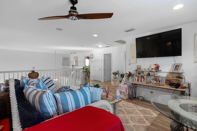 living room featuring light hardwood / wood-style floors