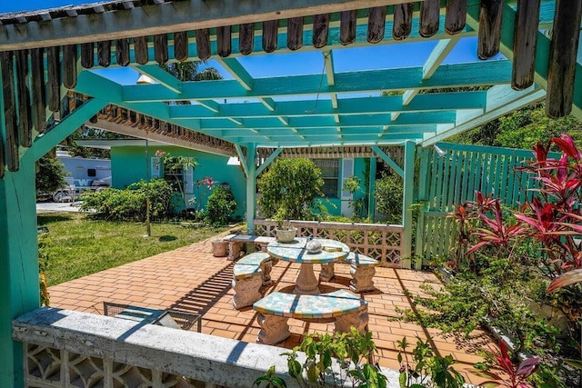 view of patio / terrace with a pergola