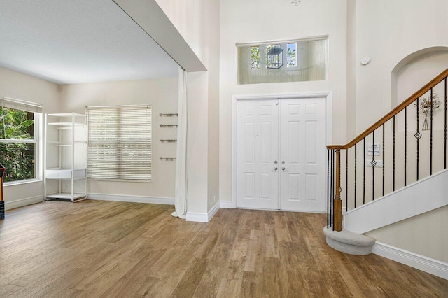 foyer featuring light hardwood / wood-style floors