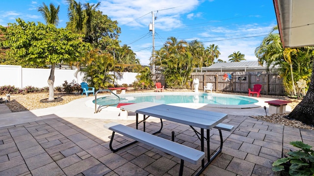 view of pool featuring a patio