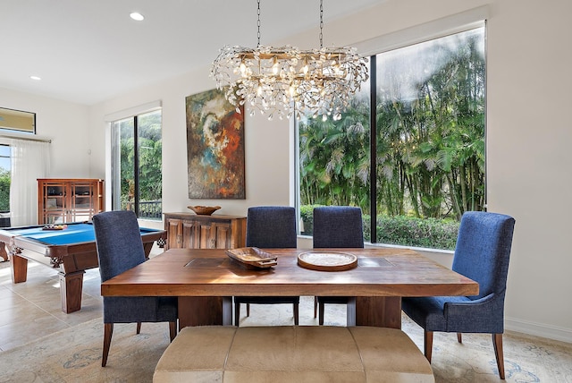 view of tiled dining area