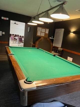 playroom with pool table