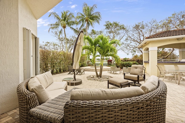 view of patio / terrace with an outdoor hangout area