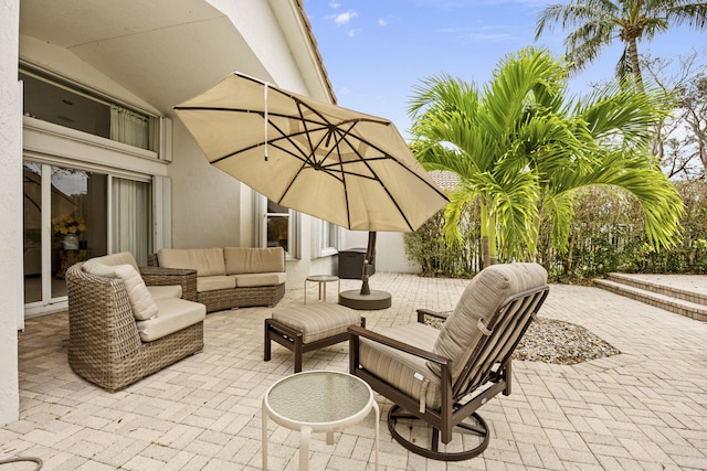 view of patio with an outdoor living space