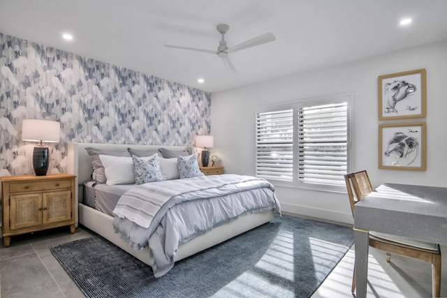 bedroom with ceiling fan