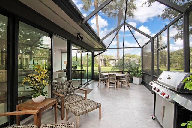 view of sunroom