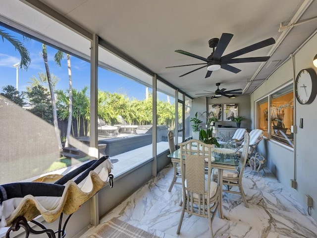 sunroom / solarium with a healthy amount of sunlight