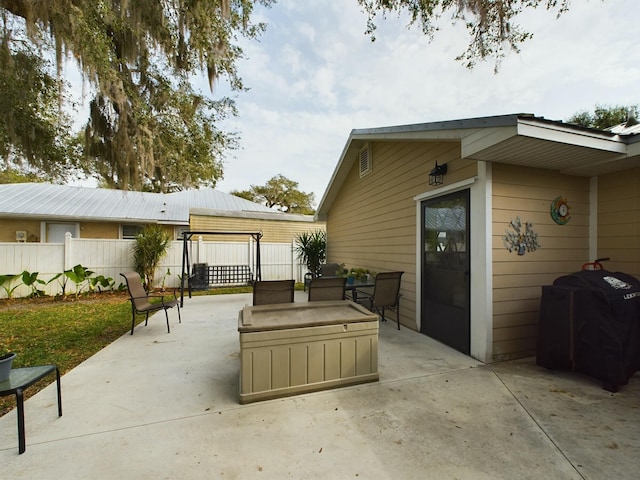 view of patio / terrace with a grill