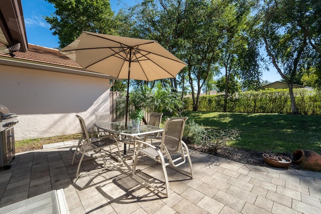 view of patio featuring outdoor dining space