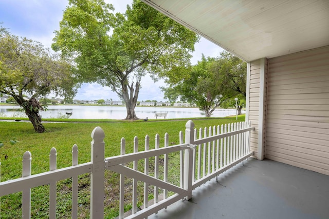 balcony with a water view