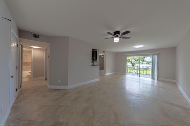 spare room featuring ceiling fan