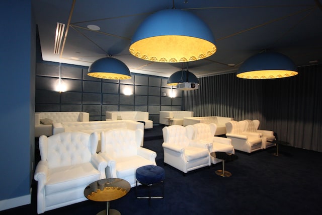 view of carpeted cinema room