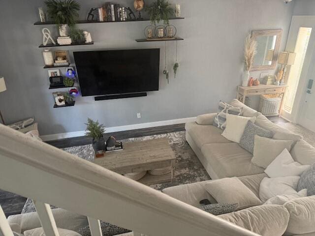 living room featuring hardwood / wood-style flooring